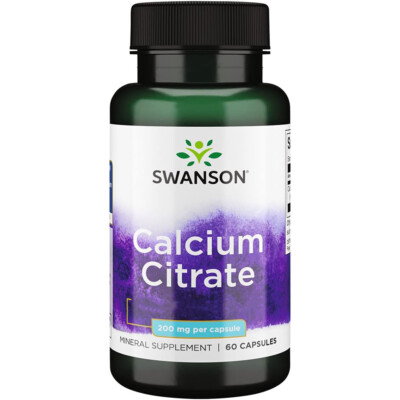 Swanson, Calcium Citrate, 200mg, 60 Kapseln - Blitzversand