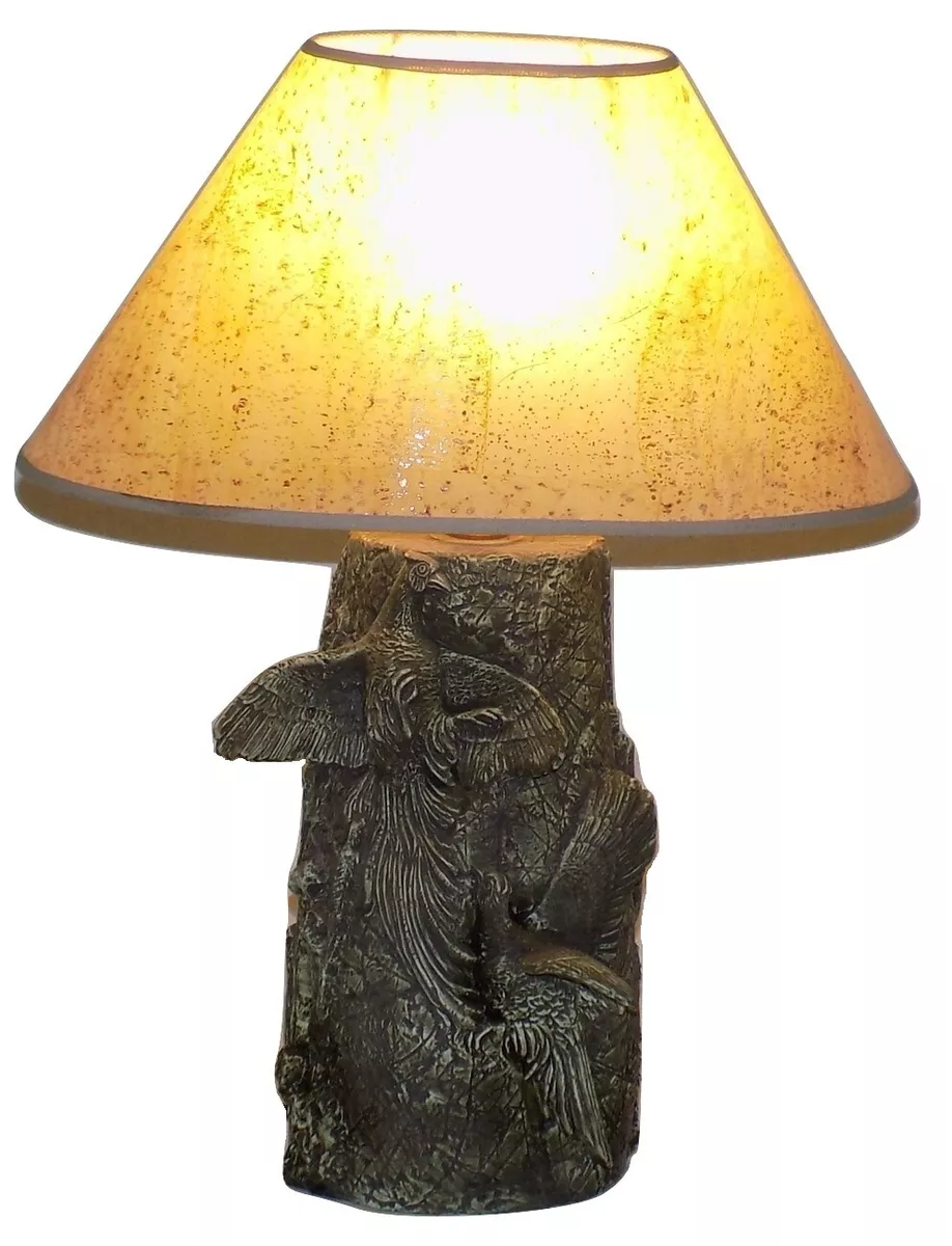 Table Lamp with Duck Pheasant Hunters Lodge Animal Shooting Hunting People New