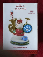 2013 Hallmark Keepsake~ One Snowman Band~ Magic Sound & Motion Ornament 