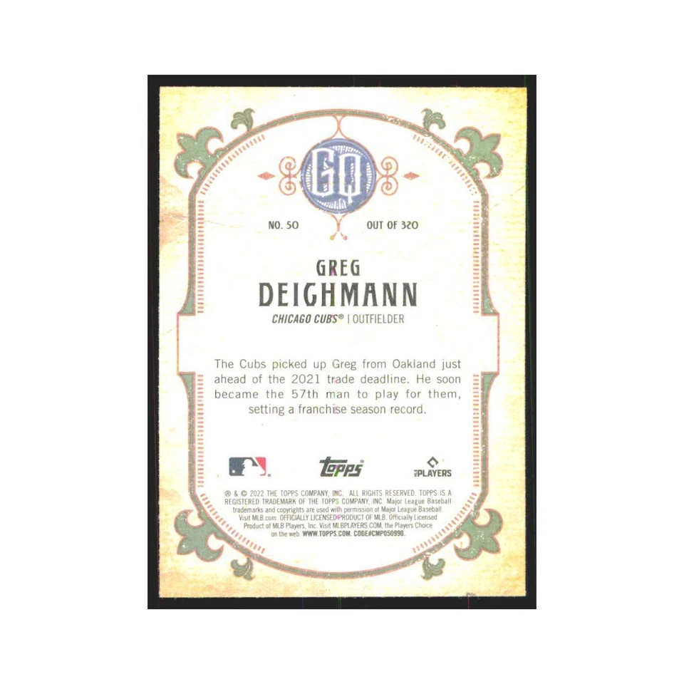 2022 Gypsy Queen Greg Deichmann RC Cubs #50 - Image 2 of 3