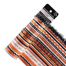 Celebrate It Orange/Black Adhesive Ribbon Set - 16 Ribbons 
