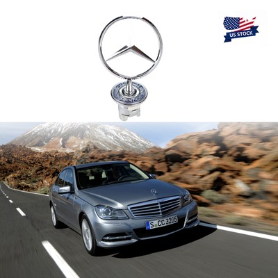 Front Hood Ornament Standing Star Badge Emblem Fits Mercedes Benz CLK C E S
