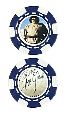 ANDRE THE GIANT  - WWE WRESTLING LEGEND SUPERSTAR - *SIGNED* POKER CHIP SOUVENIR