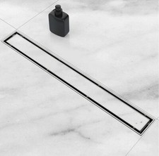 32 inch Invisible Linear Shower Drain Tile Insert with hair strainer and feets