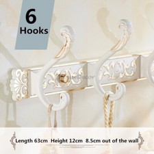 Elegant White Gold Bathroom Robe Hook Hanger Bar Towel Clothes Door Wall Hangers