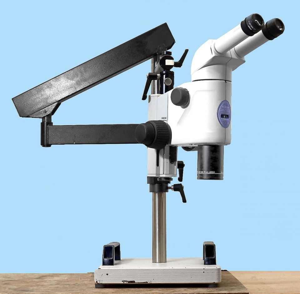 Nikon SMZ1500 Stereo Zoom Microscope & Tabletop Articulating Stand | eBay