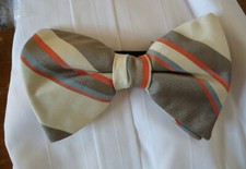 NOS vintage mens 70s BUTTERFLY BOW TIE cotton stripe deadstock