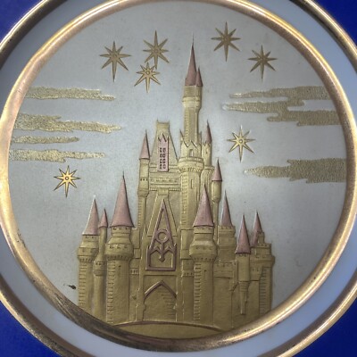 ディズニー3Dプレート シンデレラ Cinderella Castle 3D Souvenir Plate Walt Disney World Blue Gold