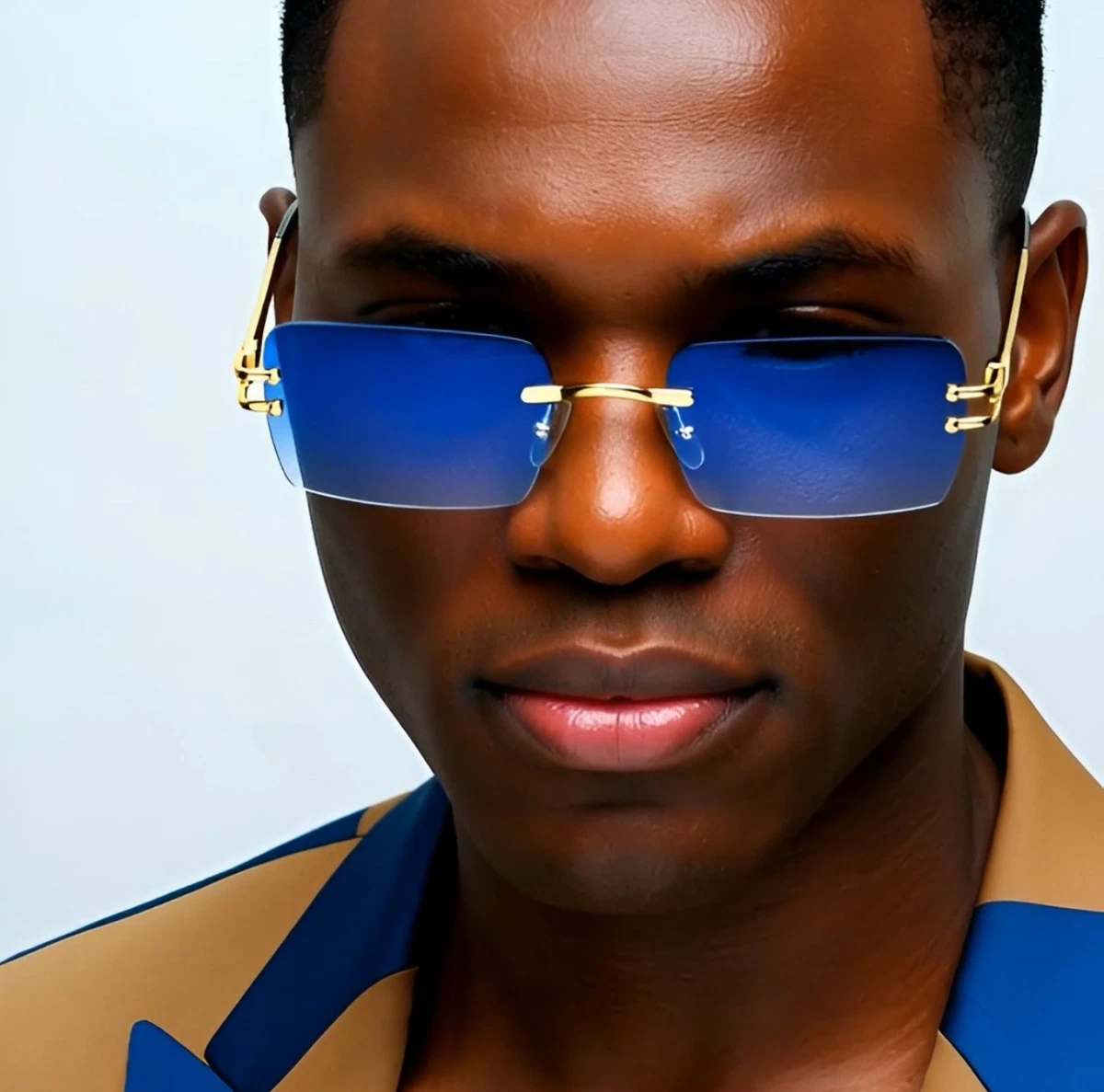Gafas De Sol Rectangulares Sin Montura Para Mujer, Moda Sin Marco Cuadradas