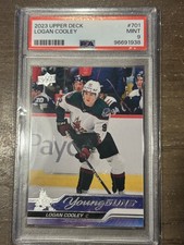 UD 2023-24 LOGAN COOLEY YOUNG GUNS UTAH ARIZONA #701 PSA 9 MINT