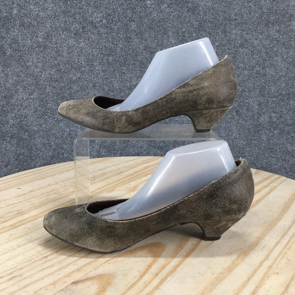 Rocket Dog Pump Heels Womens 6.5M Gray Snake Embossed Slip On Almond Toe Casual - Image 2 of 4