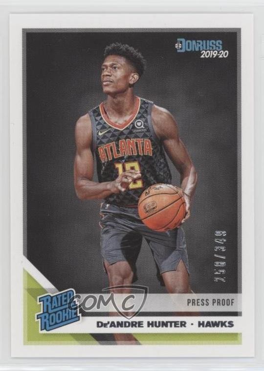 2019 Panini Donruss Rated Rookie Press Proof Silver 250/349 De'Andre Hunter t2a