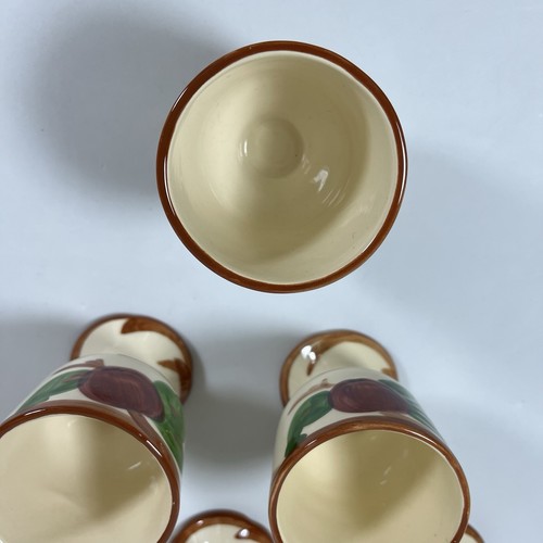 6 TAZZE UOVO vintage francescane in terracotta con piedi di MELA, alte 3-7/8" - Foto 6 di 10