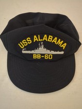 Vintage US Navy USS Alabama BB-60 Snapback Hat Cap Military Made In USA