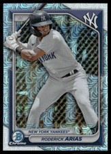 Roderick Arias 2024 Bowman Chrome Mojo Refractors New York Yankees