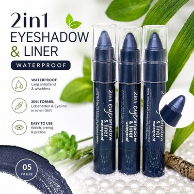 essence 2in1 eyeshadow & liner Eyeliner waterproof 05 I m blue 3 Stück 3 x 3,5 g