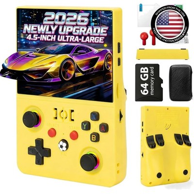 4.5 Inch R36MAX   Handheld Game Console - 64GB & Ergonomic Design, Gift Ready