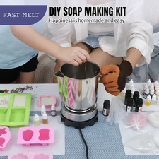 Soap Crafts Making Kit Soap Melting Pouring Pot Soap Heater Melter Tool Mold DIY