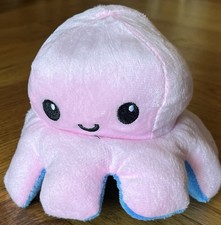 TeeTurtle Reversible Plush Octopus Pink and Blue 4" Plush Stuffed Animal toy