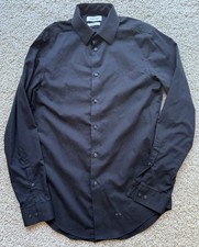 Men  s Calvin Klein Slim Fit Black Dress Shirt Size 14.5 32/33