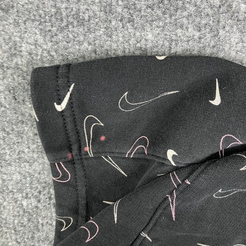 Nike Hoodie Girls Large Black Pullover Swoosh Print Athletic Sweatshirt - Picture 7 of 8