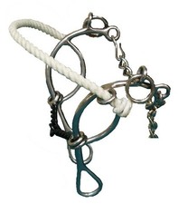Showman Stainless Steel Rope Nose Gag Bit w/ 8" Cheek Broken Mouth