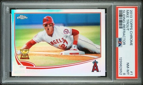 2013 Topps chrome Sliding-refractor MIKE TROUT PSA 8 #1
