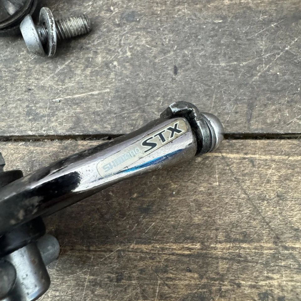 Vintage 90s Shimano STX Cantilever Brake Set Smoke Chrome Arms Pads Grey MTB - Image 2 of 4