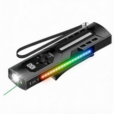 4-in-1 EDC Flat Flashlight, 1200 Lumens Rechargeable with RGB Side Light  Green