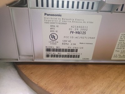 Panasonic PV-V4612S 4 Head HI-FI Stereo Ominivision VCR | eBay