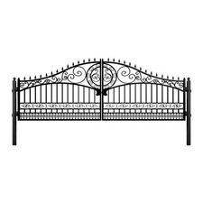 20x8 FT Premium Steel Dual Swing Driveway Gate Arched Mansion gate with Posts