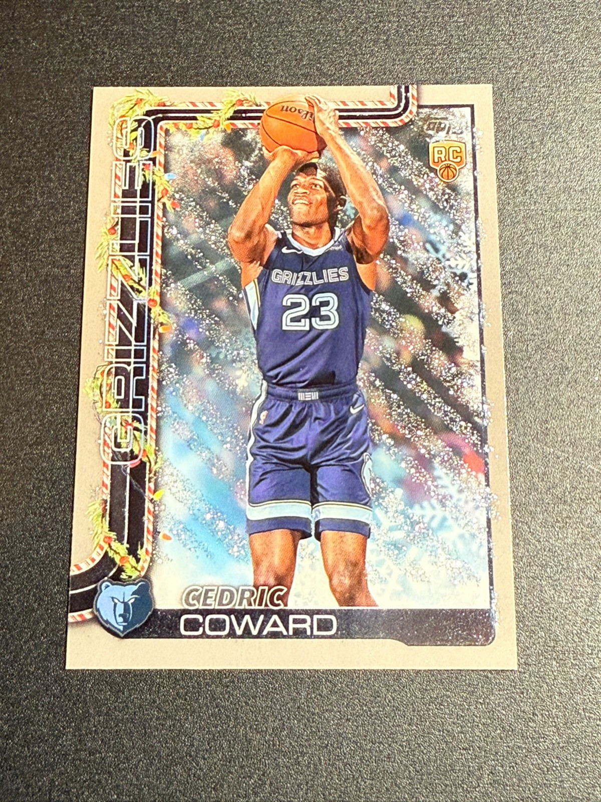 2025-26 Topps Holiday Silver Glitter Cedric Coward RC #H171