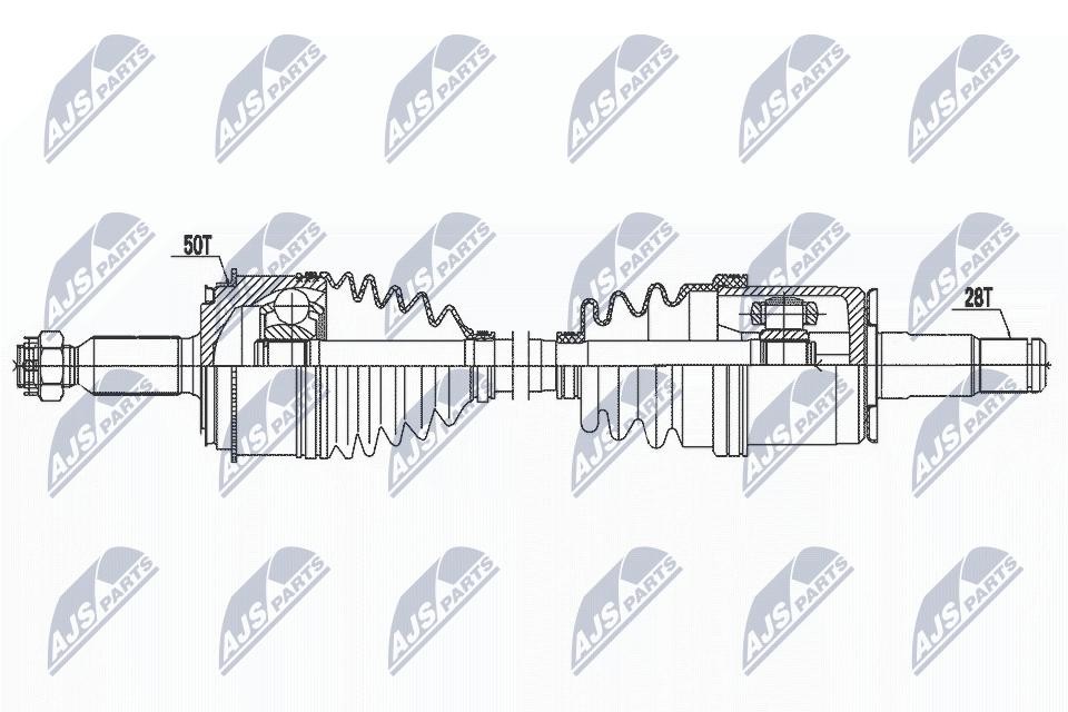 NTY Drive Shaft NPW-MS-079 For Mitsubishi, Front Left, 603 mm