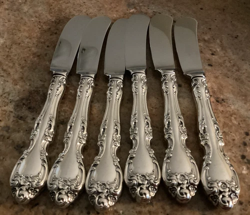 Gorham Sterling Silver MELROSE Set of 6 Hollow Butter Spreader 6 1/4" Flatware