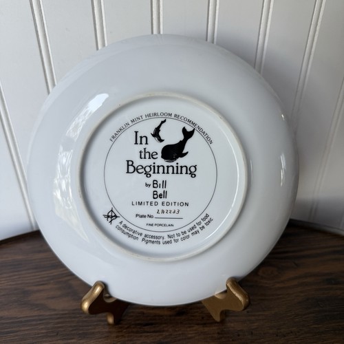 Placa de colección Franklin Mint edición limitada de Bill Bell “In The Beginning” - Imagen 3 de 3