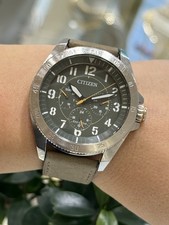 Citizen Eco Drive Chronoghraph Quartz Military Green Dial Mens 44mm 8729-S096944