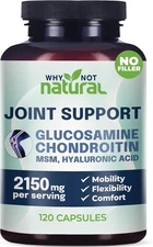 Why Not Natural Glucosamine Chondroitin MSM Joint Support Supplements - 120 Caps