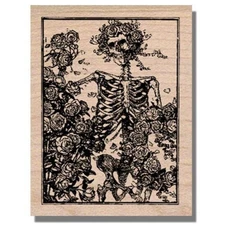 Rubber Stamp, Grateful Dead, Bertha, Dead Head, Music, Skull, Skeleton and Roses