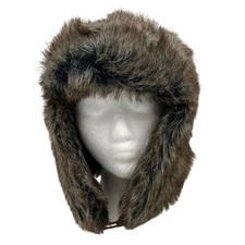 Dockers Faux Fur Aviator Hat S/M Brown Quilted Insulated Ear Flap Outdoors