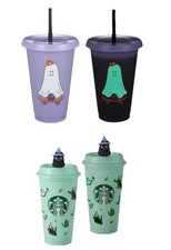 Starbucks Halloween Cat Stopper Reusable Cup Ghost Cold Hot Glow in the Dark