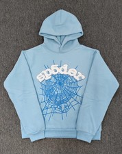 Sp5der Men's Hoodie Sky Blue Size S-M-L