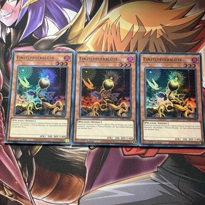 Yugioh! Playset 3x Single Fire Blossom Super Rare - RA01-EN002 1st Edition - German