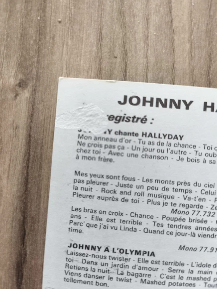 Autographe johnny hallyday An 60, Signature Ok, Dos Marque Collage Voir Photos - Photo 4/4