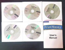 Broderbund PrintMaster Platinum Version 17 - 5 CD ROM Set - Excellent Condition