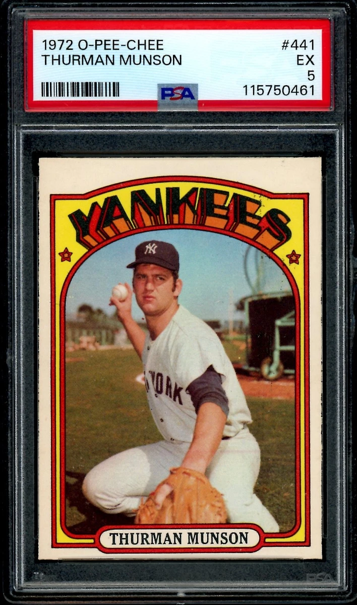 Thurman Munson Baseball 1972 Season Sports Trading Cards