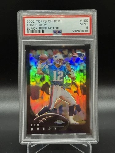 2002 Topps Chrome Tom Brady Black Refractor /599 PSA 9 First Year Topps Chrome