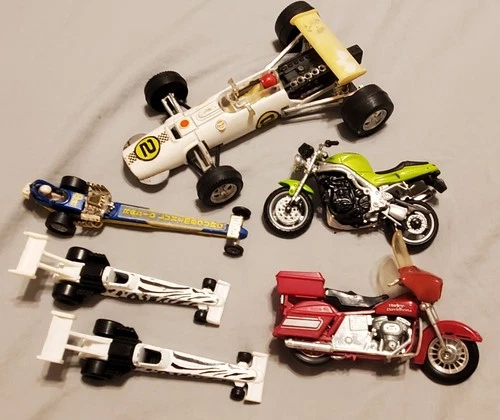 VTG ZYLMEX / CORGI / MATCHBOX / HOT WHEELS ~ DIECAST DRAGSTER CARS & MOTORCYCLES