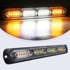 2PCS 12-24V Amber/White Led Emergency Strobe Lights Bar For Truck Vehicle ATVs