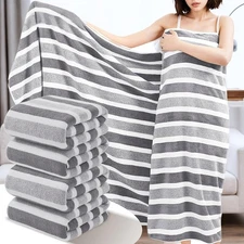 Extra Large Striped Hand Towel & Bath Towels Set Ultra Soft Highly Absorbent
