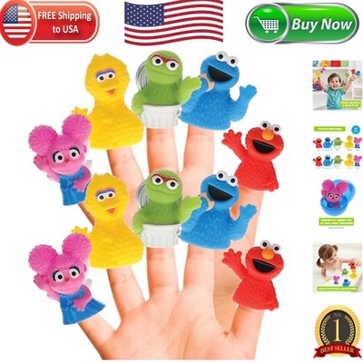 10 Sesame Street Finger Puppets   Soft PVC Bath Fun for Learning & Play!